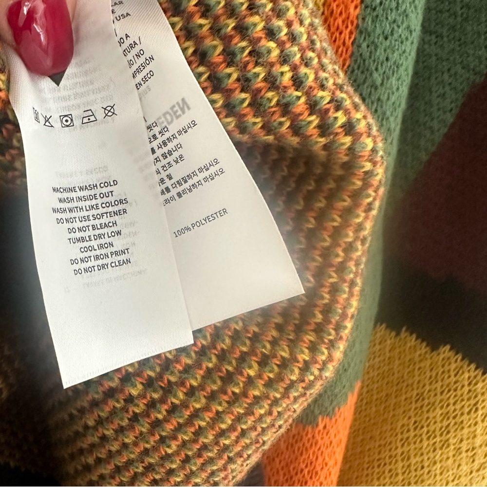 Aelfric Eden Graphic Sweaters Color Blocking Vintage Oversized  Knit Pullover - Picture 8 of 8